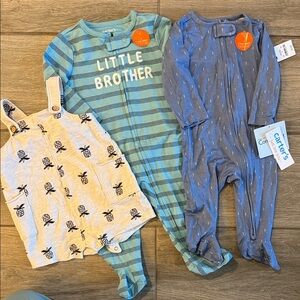 New Carter's PJs Set and romper Sz 3-6 month.